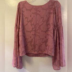 Leith- Medium- Pink Blouse with Flowy Sleeves